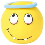 Smiley, latex/polyester fleece, ø 6 cm, sorted