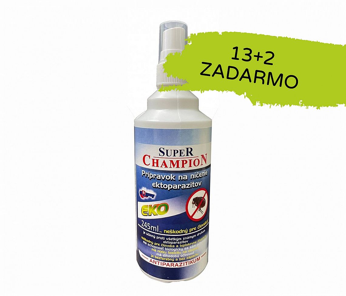 cfced52128e32326aa4ffe1cc1663d6b399ac079 SUPER CHAMPION 245 ml modrý rozprašovač 13+2 ZDARMA – Obrázok 1