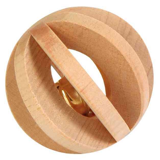 dd2457f0ca190c7f0c5cf2ea5fb10aec73f0a7a7 Slat ball with bell, wood, ø 6 cm – Obrázok 1