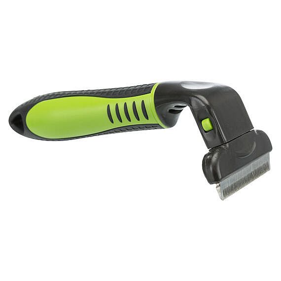e8f35daa982494e4912c8a999cab85624dfb71f5 Carding groomer, plastic/metal blade, 6 × 15 cm – Obrázok 1