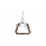 Arch swing with wooden pieces, bark wood, 15 × 20 cm