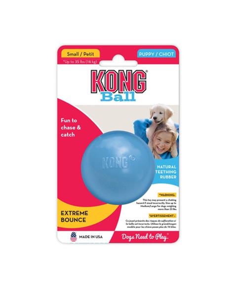 obc022518-1659528270 Hračka Kong Dog Puppy Lopta modrá/ružová, guma prírodná, M/L – Obrázok 1